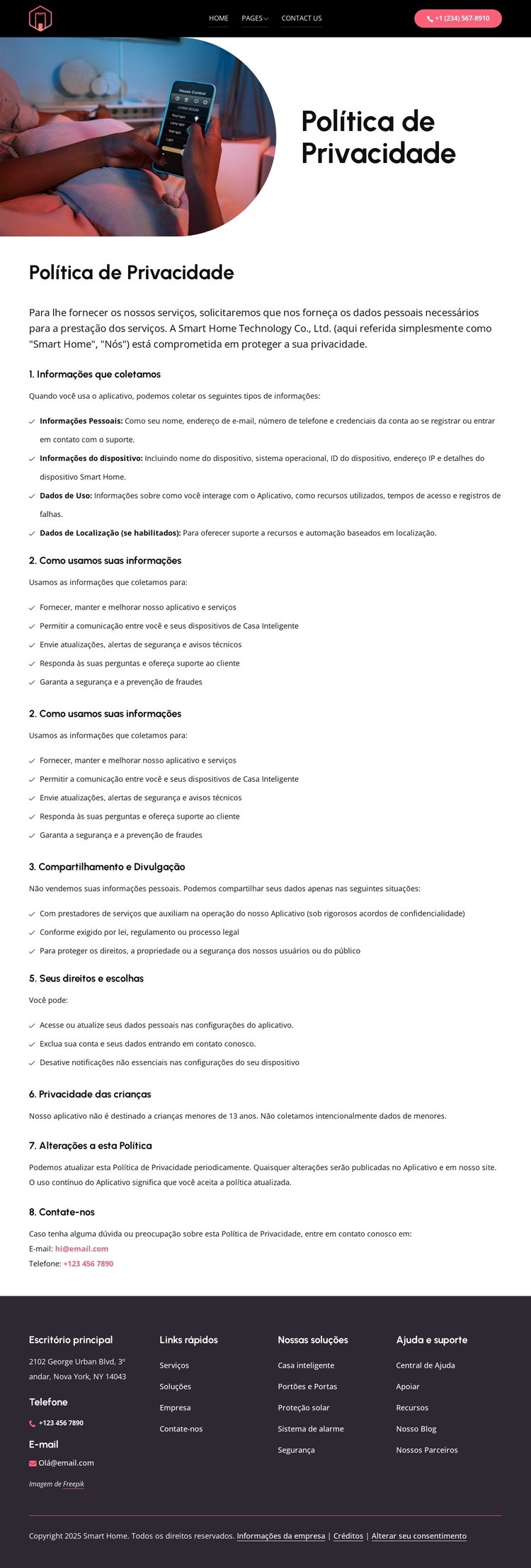 Vida inteligente, dados seguros Modelo