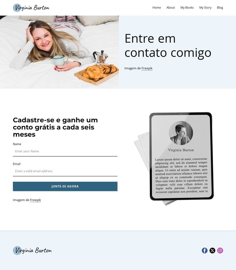 Obtenha contos Modelo de site