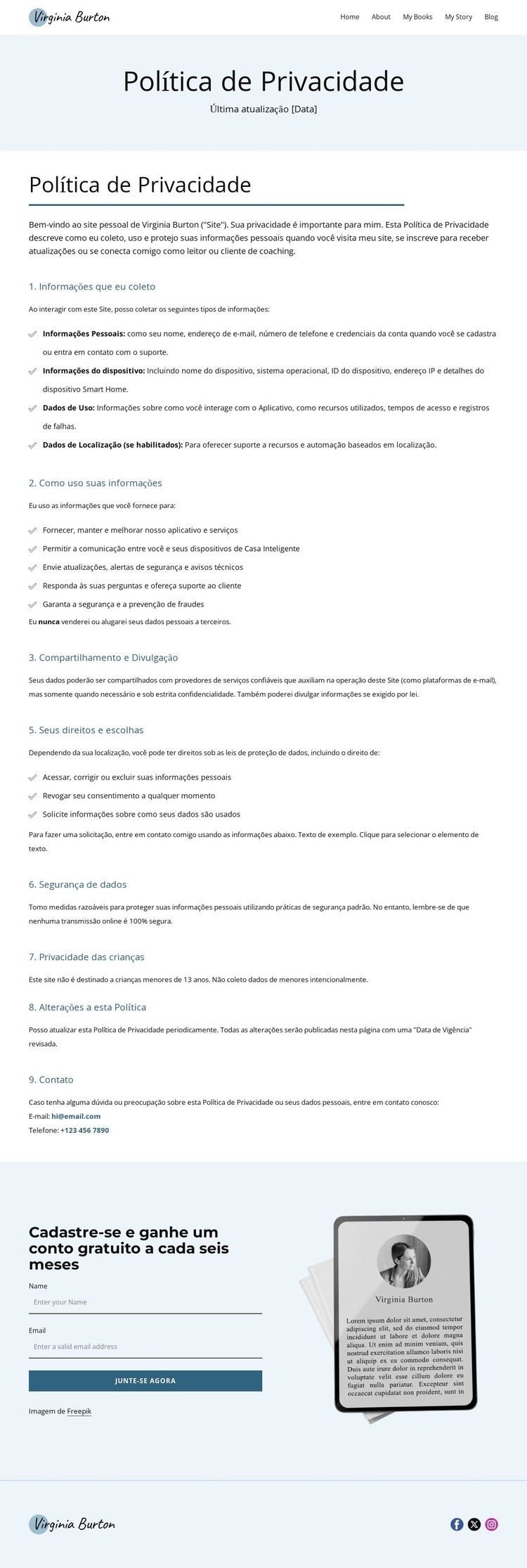 Como protejo seus dados Landing Page