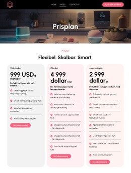 Flexibla prisplaner HTML-mallar