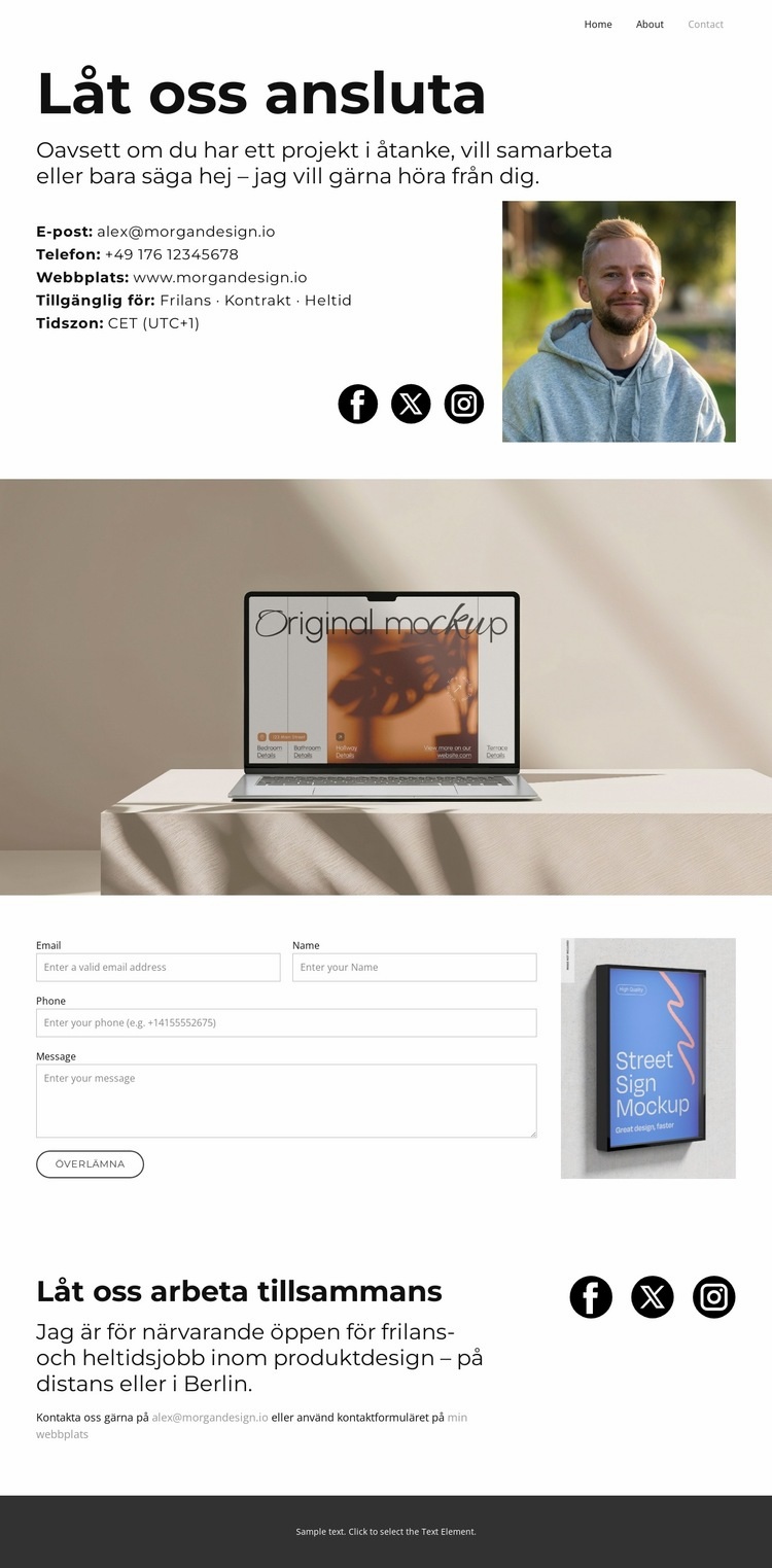 Digital design som presterar HTML-mall