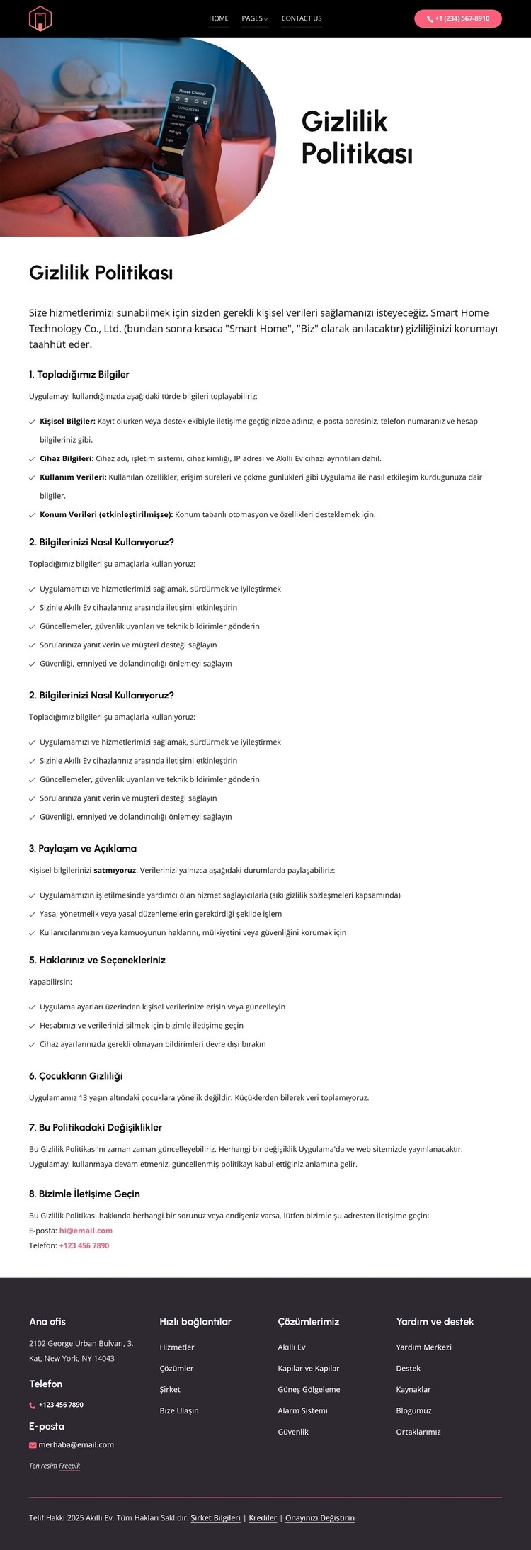 Akıllı yaşam, güvenli veriler Şablon