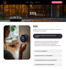 Akıllı ev uygulaması SSS Tek Sayfa Şablonları