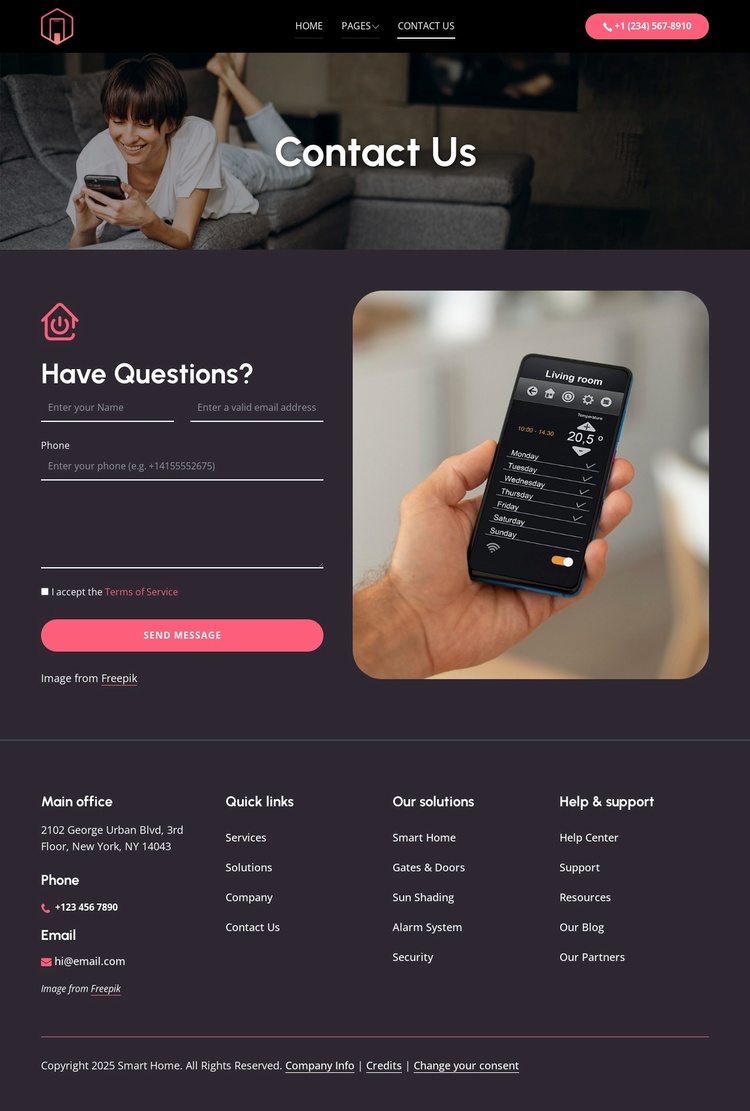 If you have questions Website Template