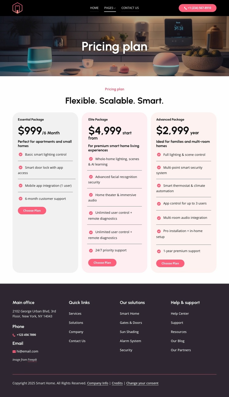 Flexible pricing plans Landing Page