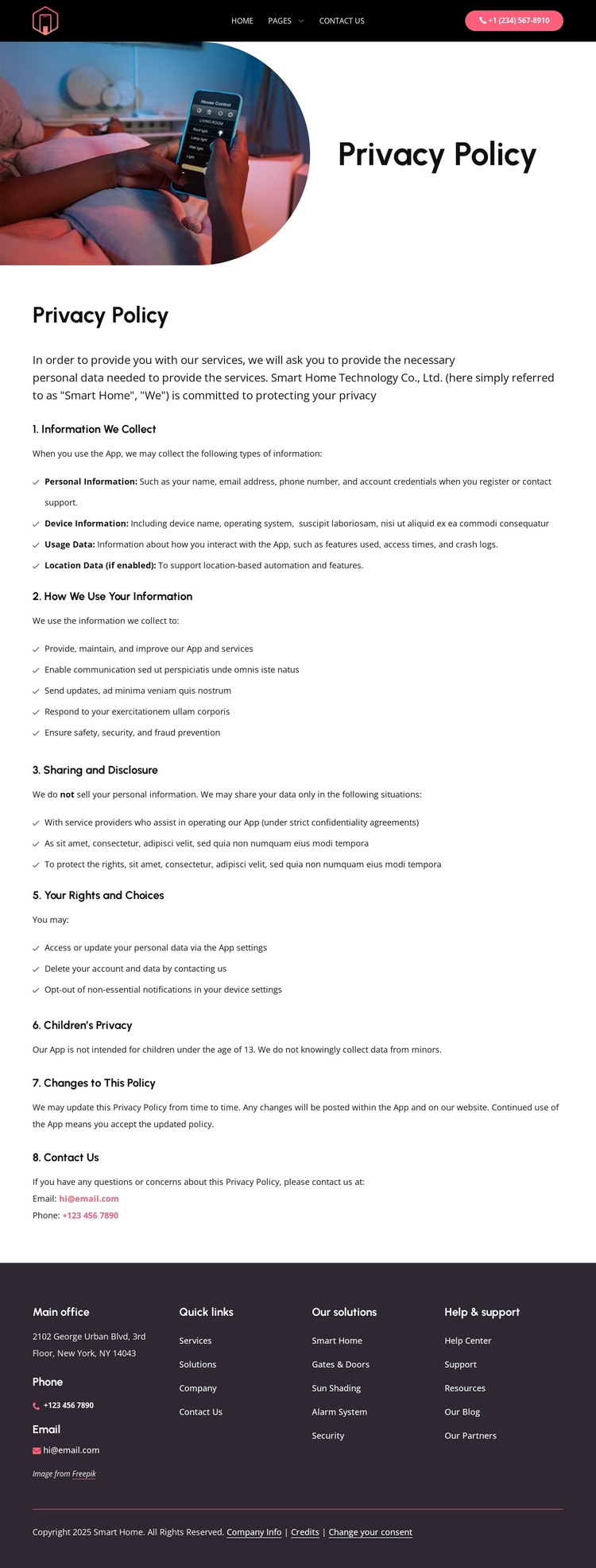 Smart living, safe data WordPress Theme