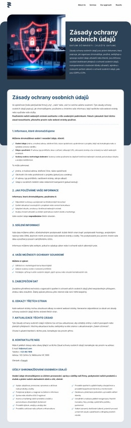 Soukromí Je Pro Naše Klienty Důležité – Bezplatná Šablona Webových Stránek