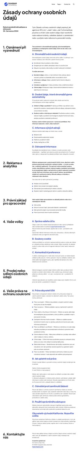 Zásady Ochrany Osobních Údajů
