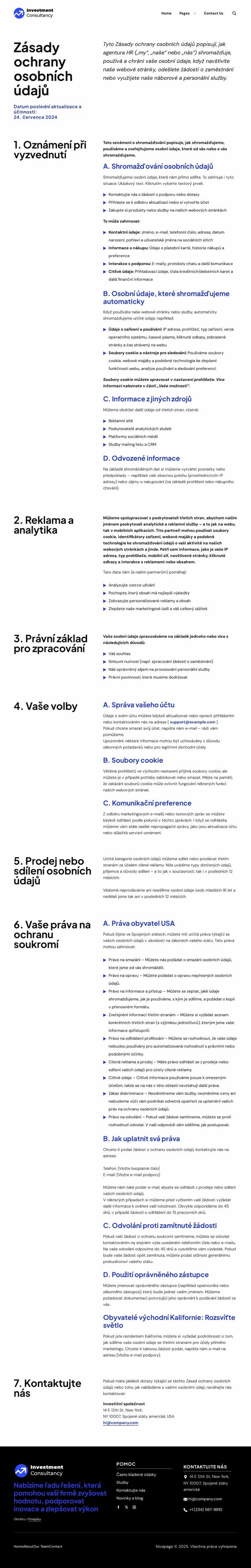 Vaše důvěra, naše zodpovědnost Šablona HTML
