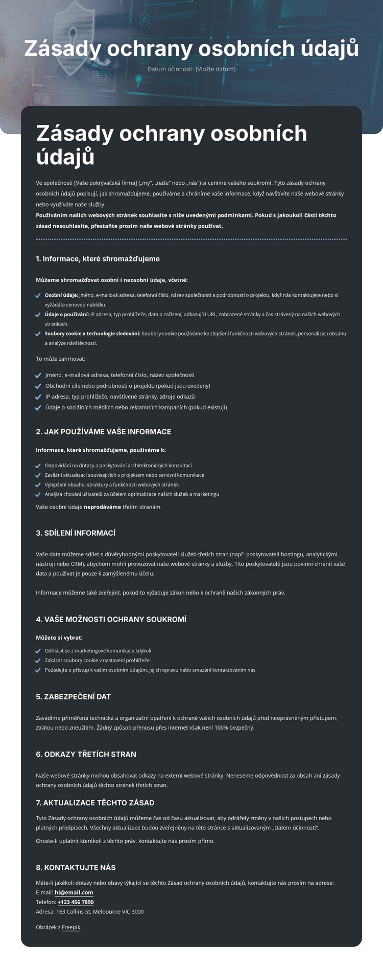 Důvěrnost, na kterou se můžete spolehnout Šablona