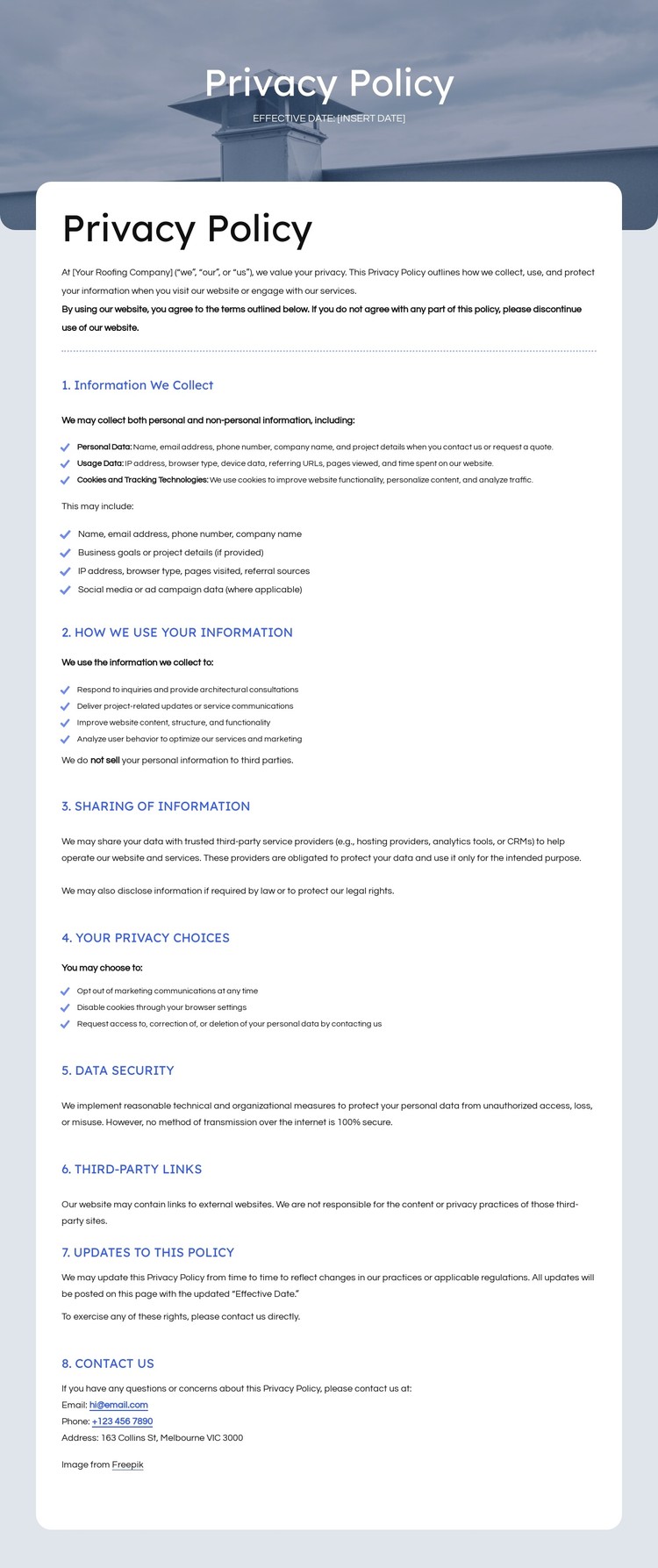 We respect your privacy CSS Template