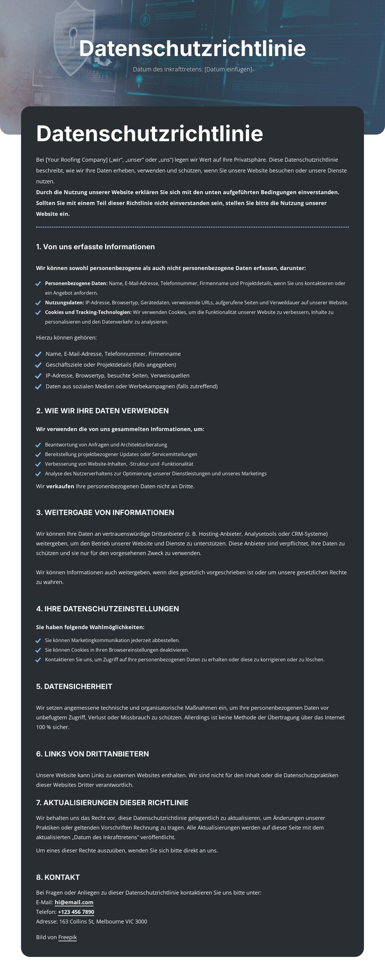 Vertraulichkeit, auf die Sie sich verlassen können CSS-Vorlage