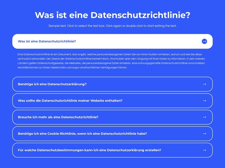 Was ist eine Datenschutzrichtlinie CSS-Vorlage