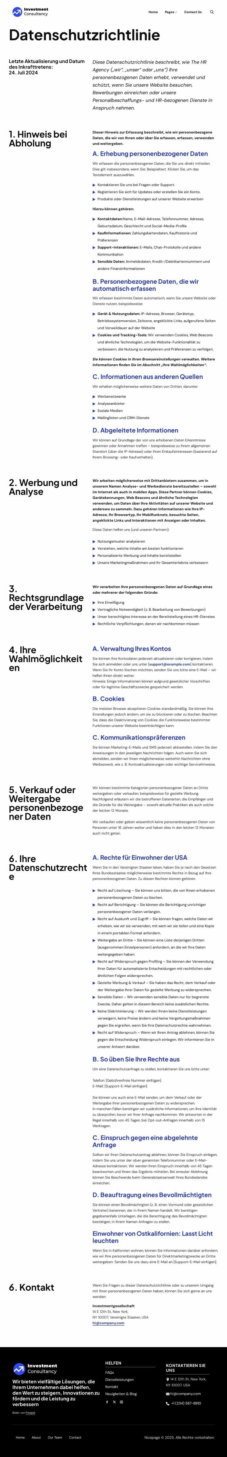 Ihr Vertrauen, unsere Verantwortung Website design