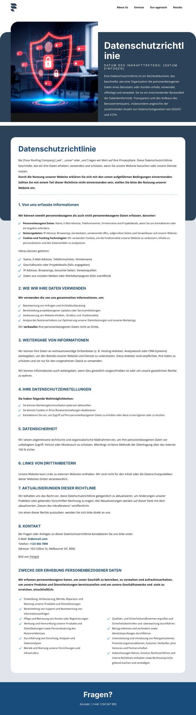 Datenschutz ist unseren Kunden wichtig WordPress-Theme