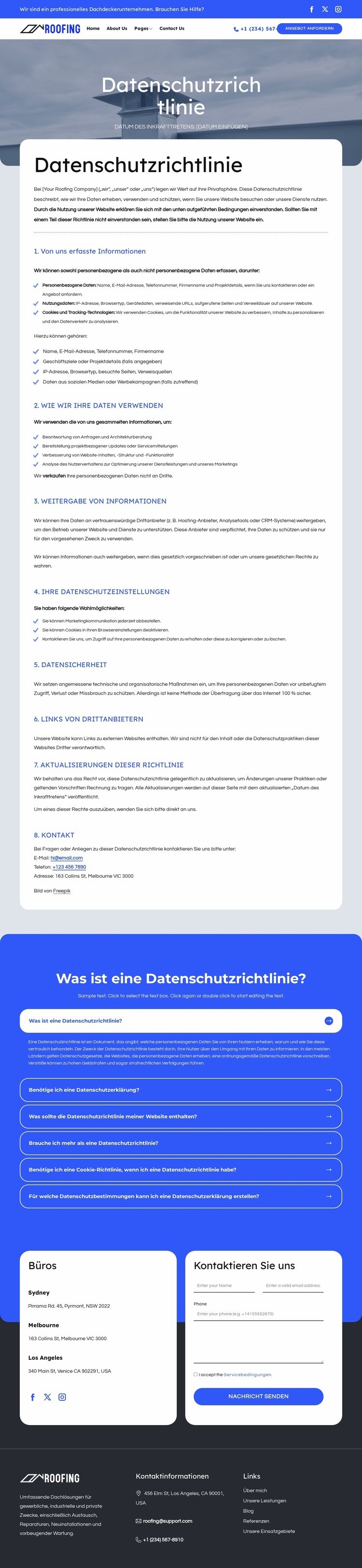 Unser Engagement für Ihre Privatsphäre Landing Page