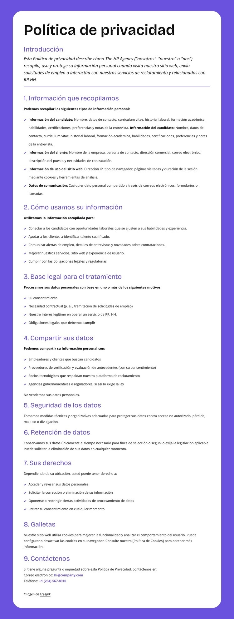 Protección de la privacidad a nivel empresarial Página de destino