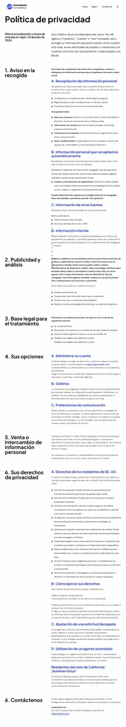 Política de privacidad Plantillas
