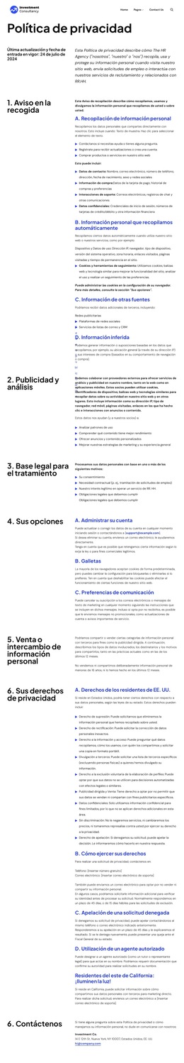 Política De Privacidad