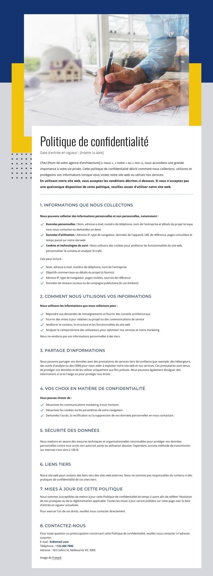 Vos données, vos droits Conception de site Web