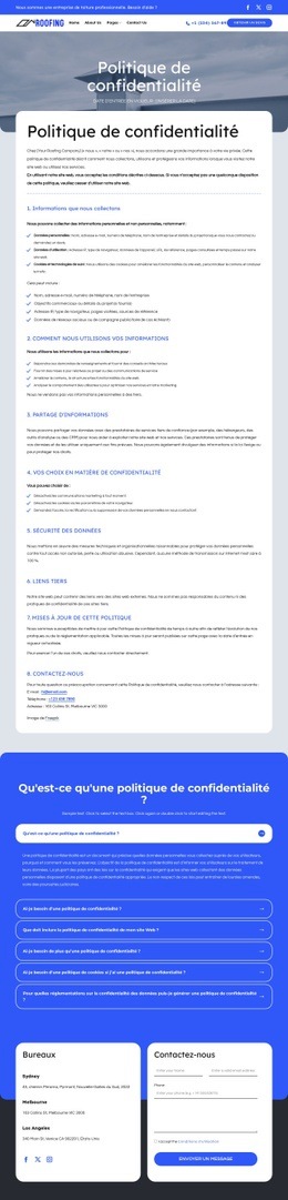 Notre engagement envers votre vie privée Maquettes de sites Web