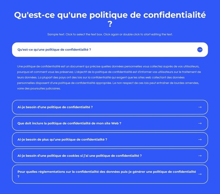 Qu'est-ce qu'une politique de confidentialité Maquette de site Web