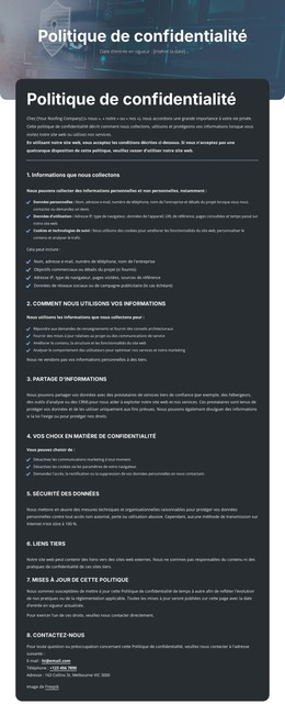 Une Confidentialité Sur Laquelle Vous Pouvez Compter Modèle HTML