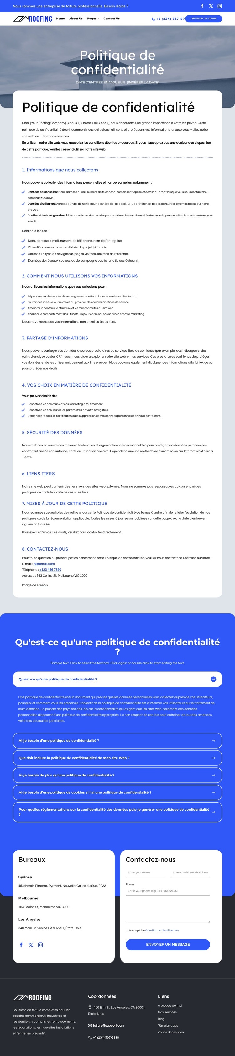 Notre engagement envers votre vie privée Modèle HTML