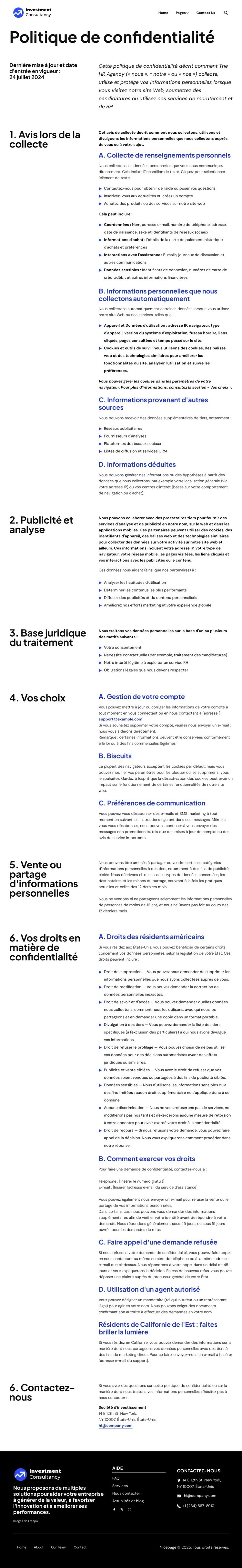 Votre confiance, notre responsabilité Modèle