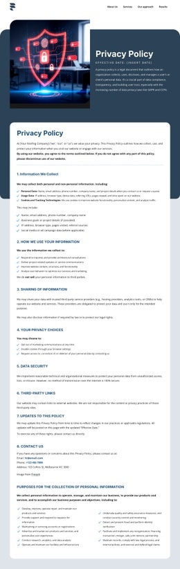 Premium Html Code For Privacy Matters To Our Clients