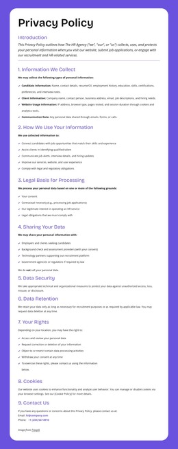 Enterprise-Level Privacy Protection HTML Template