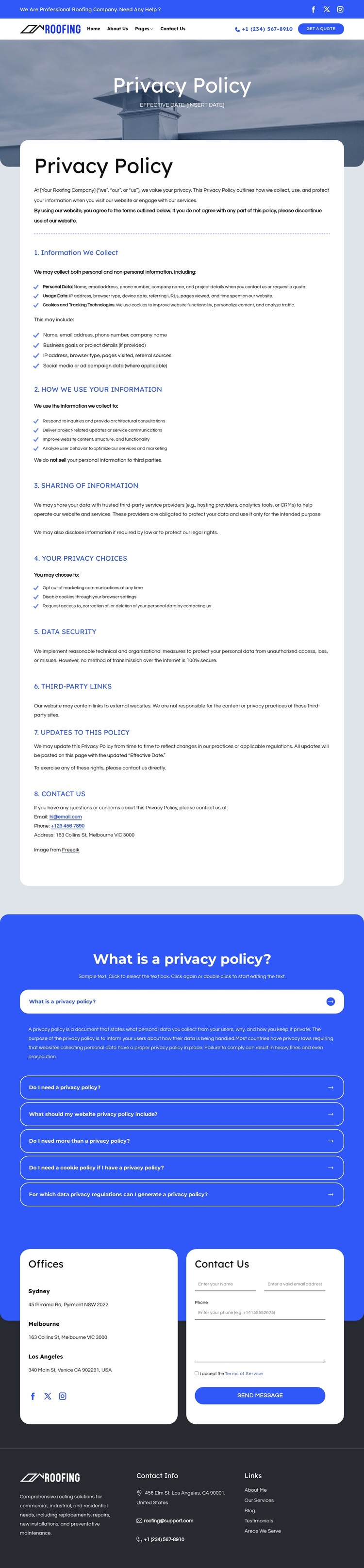 Our commitment to your privacy HTML Template