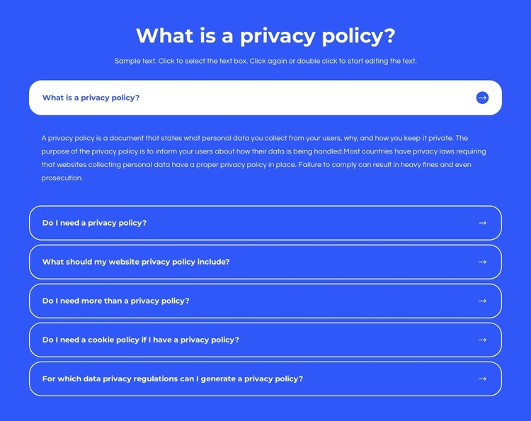 What is a privacy policy HTML Template
