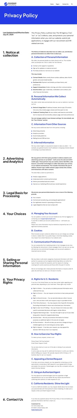 Privacy policy HTML5 Templates