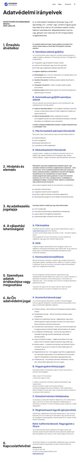 Adatvédelmi Irányelvek