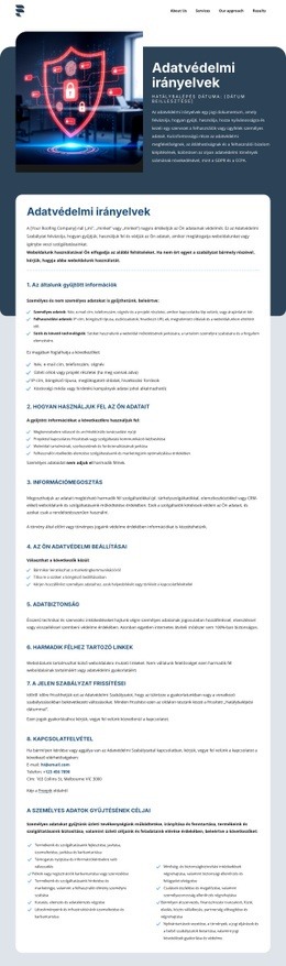 Az Adatvédelem Fontos Ügyfeleink Számára – Ingyenes Webhelysablon