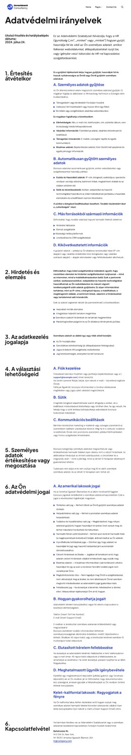 Adatvédelmi Irányelvek