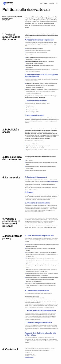 Politica Sulla Riservatezza