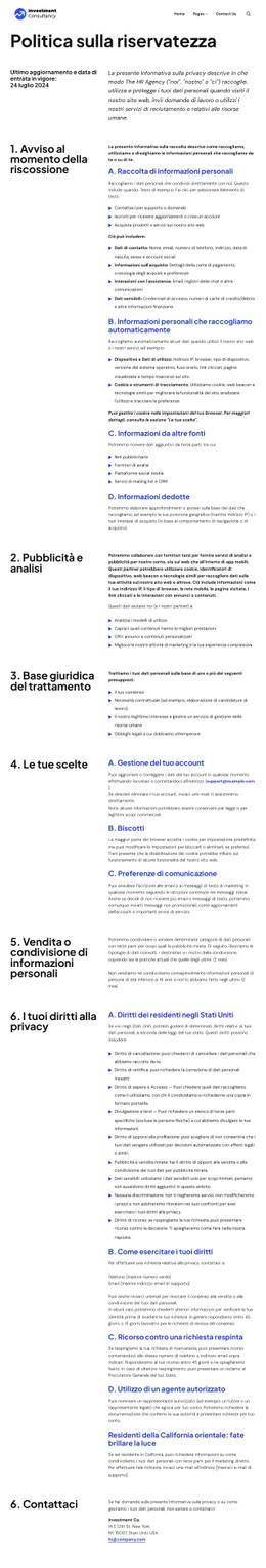 Politica sulla riservatezza Modelli CSS