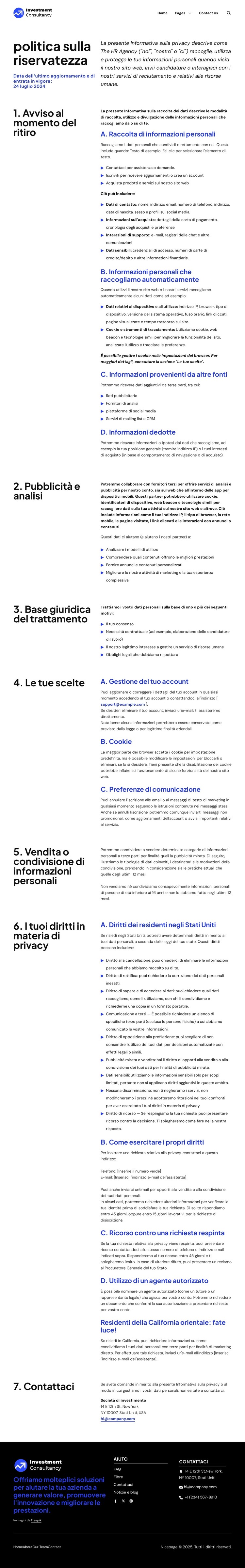 La tua fiducia, la nostra responsabilità Modello HTML