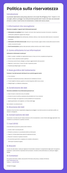 Protezione Della Privacy A Livello Aziendale Modello HTML5