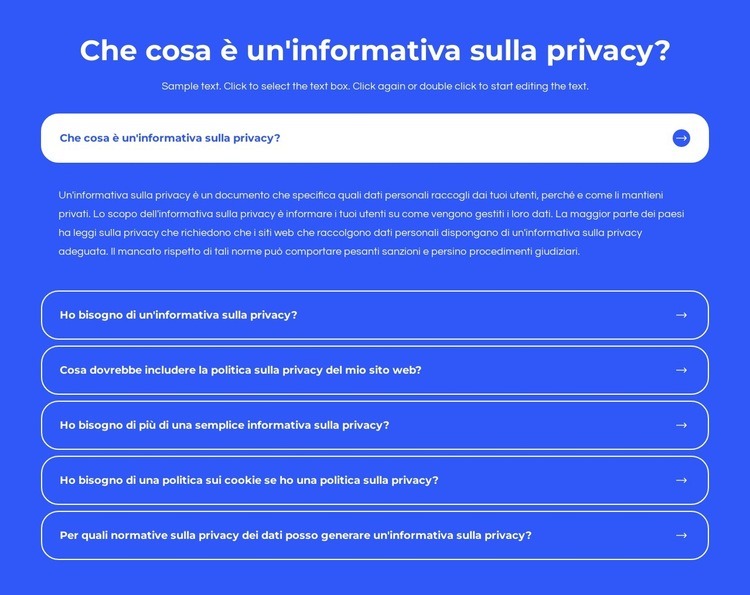 Che cosa è una politica sulla privacy Modello HTML5