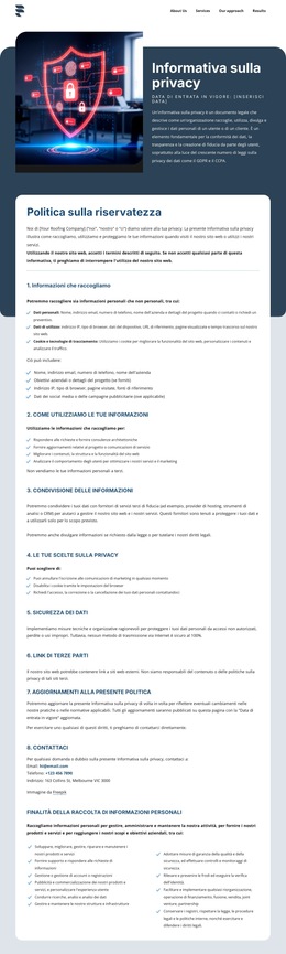 La privacy è importante per i nostri clienti Modelli di siti web