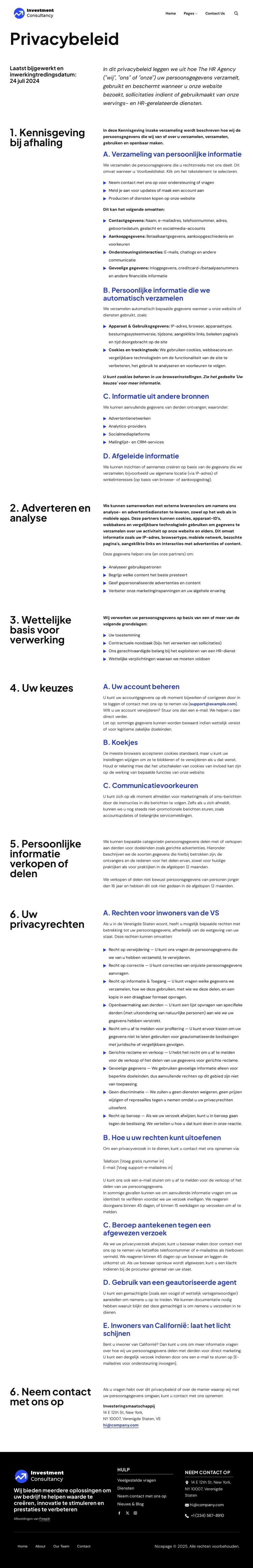 Privacybeleid Sjabloon