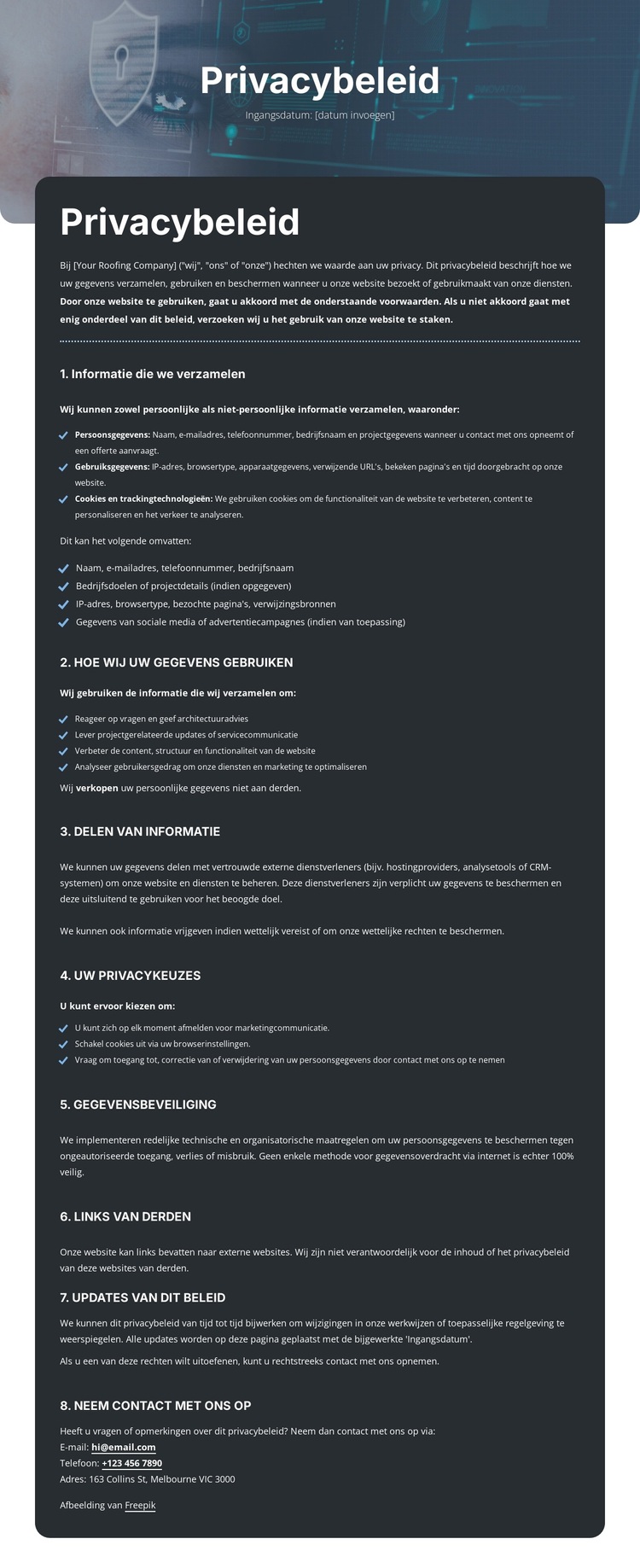 Vertrouwelijkheid waarop u kunt vertrouwen WordPress-thema