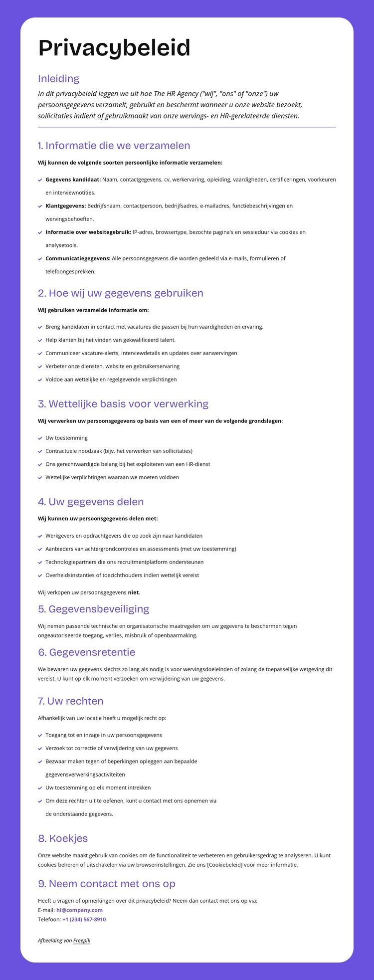 Privacybescherming op ondernemingsniveau WordPress-thema