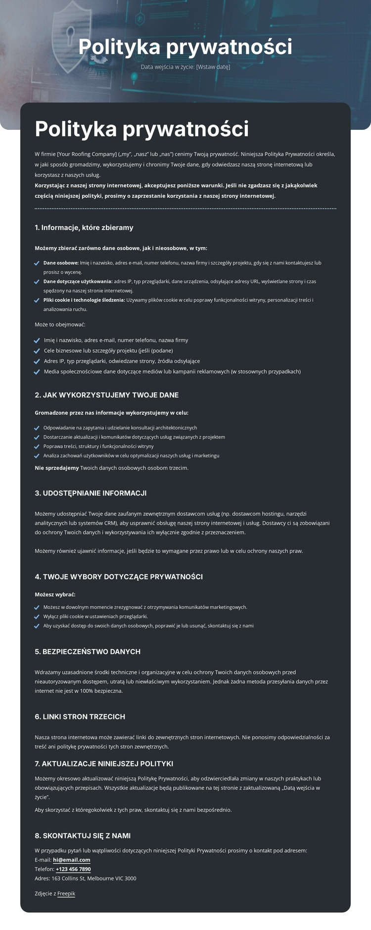 Poufność, na którą możesz liczyć Motyw WordPress