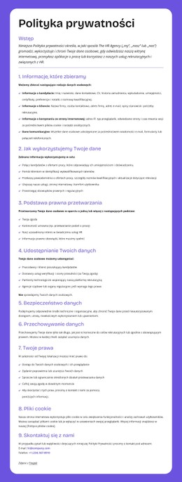 Ochrona Prywatności Na Poziomie Przedsiębiorstwa Szablon CSS