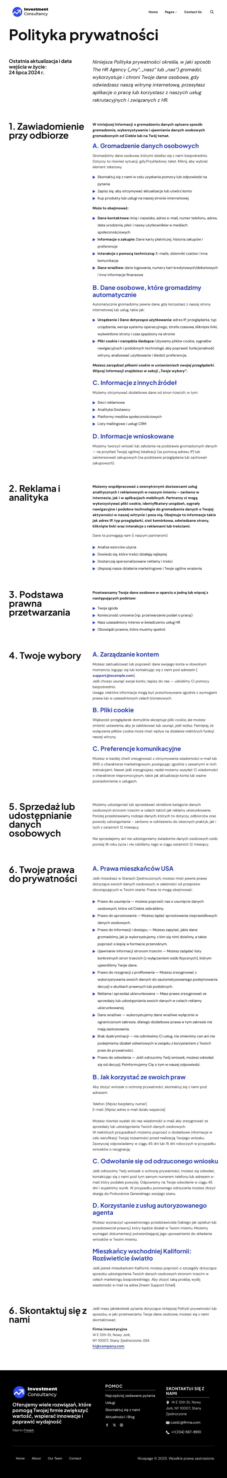 Twoje zaufanie, nasza odpowiedzialność Szablon HTML