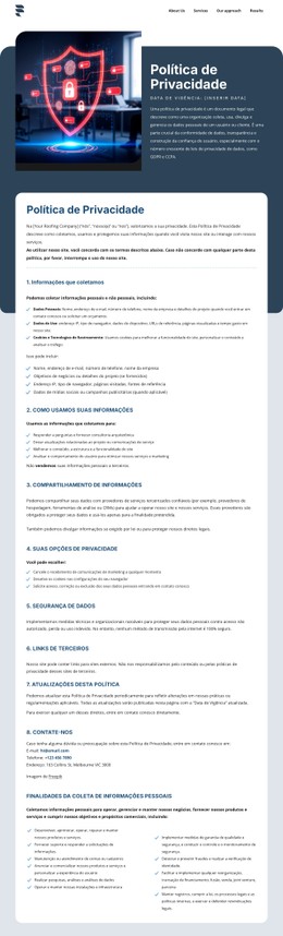 A Privacidade É Importante Para Nossos Clientes Modelo Gratuito